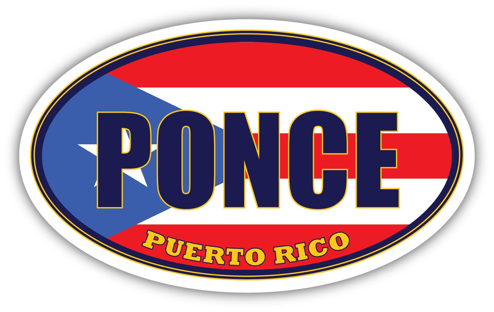 Ponce City Puerto Rico State Flag PR Flag Ponce County Oval State