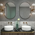 thumbnail image 5 of CONGUILIAO Wall Mounted Mirror, 2 Pieces 20" x 30" Oval Bathroom Mirror, Black Vanity Mirror w/ Metal Frame Decor for Bahroom, Bedroom, 5 of 9