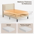 thumbnail image 4 of Luxury Wingback Upholstered Platform Bed Frame, Noise-Free & Sturdy, No Box Spring Required, Full Size Bed Beige, 4 of 10