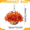 thumbnail image 3 of Artificial Fall Hanging Flower Basket, 1Pc UV Resistant Faux Fall Flowers Planter, 13.7 x 19.5 Inch, with Metal Hanging Chain & Hook for Front Door, Porch, Patio, Balcony Autumn Decor, 3 of 7