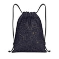 thumbnail image 1 of Xecao Copper-Gold Gloss Outline Peony Pattern Sports Drawstring Backpack - String Swim Gym Bag with Wet Proof Pocket for Women&Men-Small, 1 of 6