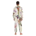 thumbnail image 6 of Hummingbirds Irises Adult Onesie Pajamas Slim Fit Christmas One Piece Suit Pjs for Women and Men Hooded Zipper, 6 of 7