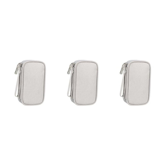 kurtrusly Portable Waterproof Travel Electronics Organizer for Cable USB Compact and Lightweight Gray 19x11x5.5cm 3Set