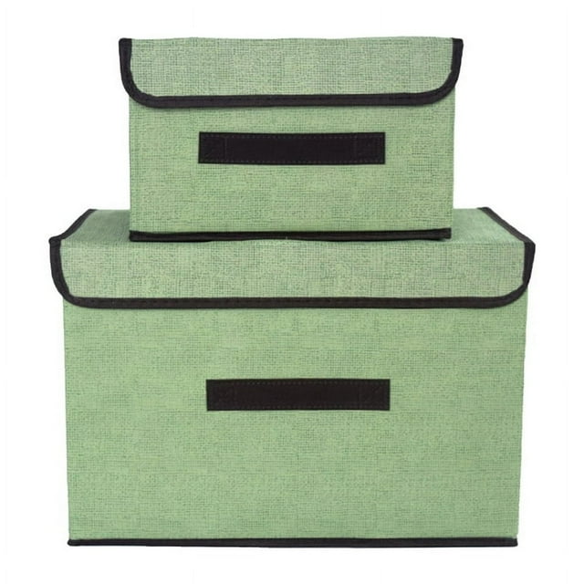 Boîtes de Rangement Pliables avec Couvercles en Tissu Lavable