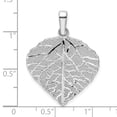 thumbnail image 2 of Auriga Fine Jewelry 925 Sterling Silver Rhod-plated & D/C Leaf Pendant for Women (L-30mm, W-27mm), 2 of 6