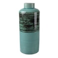 thumbnail image 2 of Ceramic Bottled Shaped Vase With Lifted Neck and Open Mouth, Blue, 2 of 4