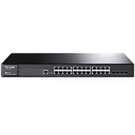 Refurbished TP-LINK JetStream 24-Port Gigabit L2 Managed Switch with 4 SFP Slots - 24 Ports - Manageable - 4 Layer Supported - Twisted Pair, Optical Fiber - Desktop,