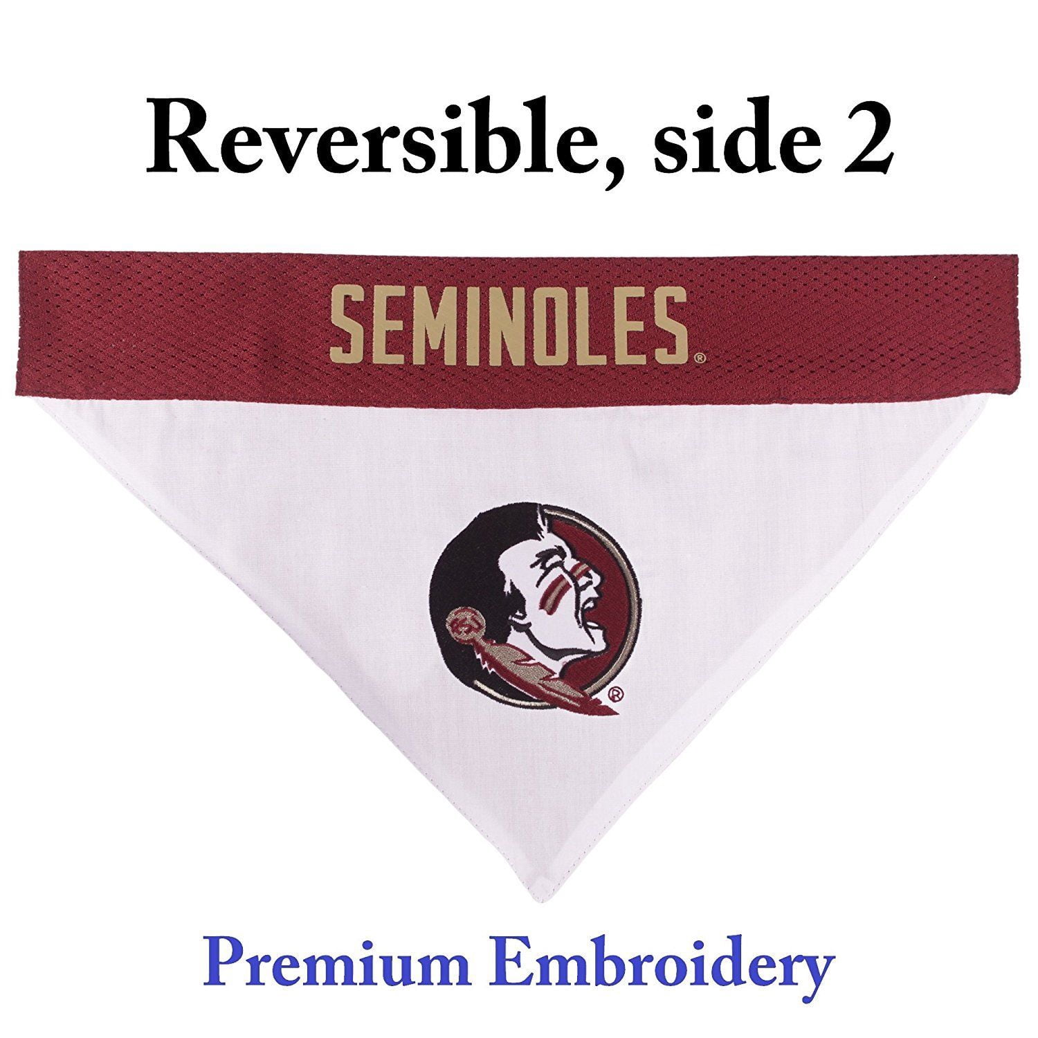 Pets First Collegiate Florida State Reversible Bandana -Home & Away Mesh & Premium Embroidery For Dogs & Cats
