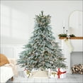 thumbnail image 2 of Northlight Real Touch™️ Pre-Lit Full Flocked Jasper Balsam Fir Artificial Christmas Tree - 7.5' -, 2 of 6