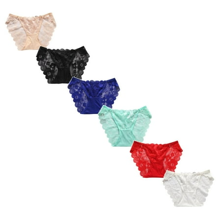LUOGENLI Panties for Women Sexy Plus Women Breathable Lace Panties Sexy Hollow Low Waist Briefs Cotton Crotch Panties Panties for Women Pack Cotton Panties for Women Pack Cotton High Waist One Size