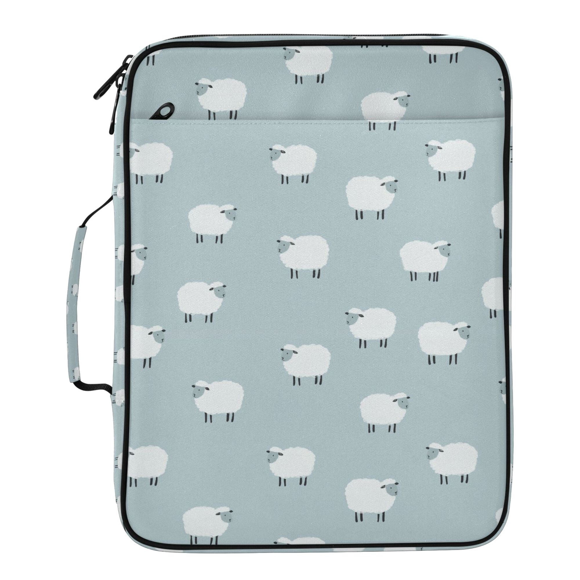 FORMRS Accordion File Folder A4 Size 7-Pocket Expanding Document Organizer Bag with 3 Ring Binder, Simple Sheep Pattern