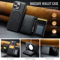 thumbnail image 6 of Magnetic Wallet Case for iPhone 16 Pro Max with Card Holder, Detachable Wireless Charging Faux Leather Kickstand Case with 8 Card Slots, RFID Blocking - 6.9 inch (Black), 6 of 21