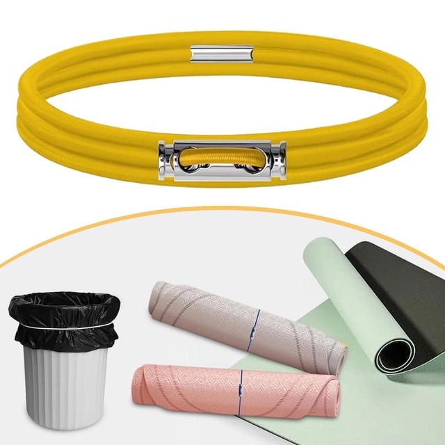 Elodie Trash Can Rubber Band Adjustable Garbage Can Band for Office Tablecloth Yard yellow 140cm