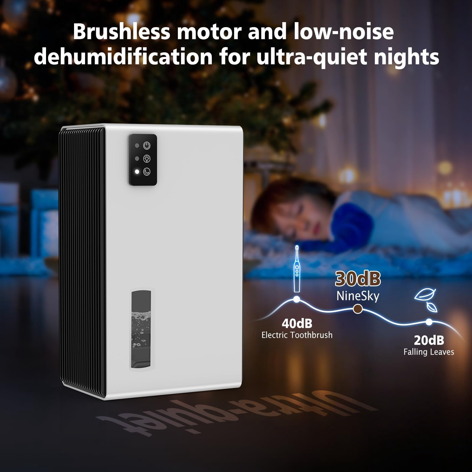 Dehumidifier for Home, 95 OZ Water Tank, (1000 sq.ft) Dehumidifiers for Bathroom Bedroom Basement with Auto Shut Off,7 Colors LED Light(White)