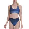 thumbnail image 2 of Picia Retro Blue Glitter Women's High Waisted Bikini Scoop Neck Swimsuit Two Pieces Bathing Suit-XX-Large, 2 of 8