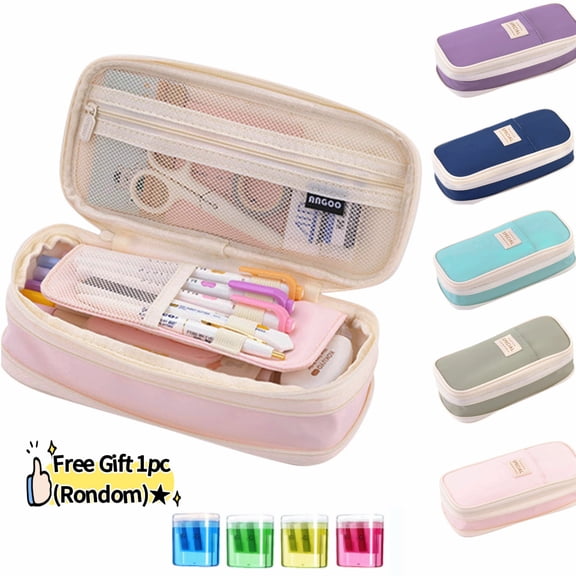 Pcksrro Large-Capacity Pencil Case Macaron Color Matching Can Be Transformed Into An Upgraded Pencil Case Stationery Box
