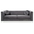 thumbnail image 4 of Glory Furniture Delray Velvet Upholstered Sofa in Gray/Chrome Legs, 4 of 7