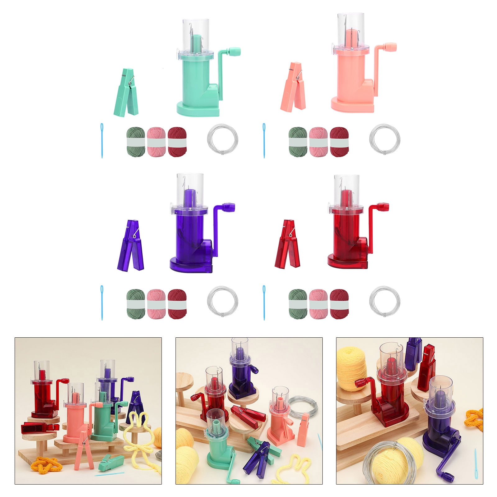 Household Hand Spool Hand Knitting Machine Craft Tool Needle Thread Tool Set for Weaving