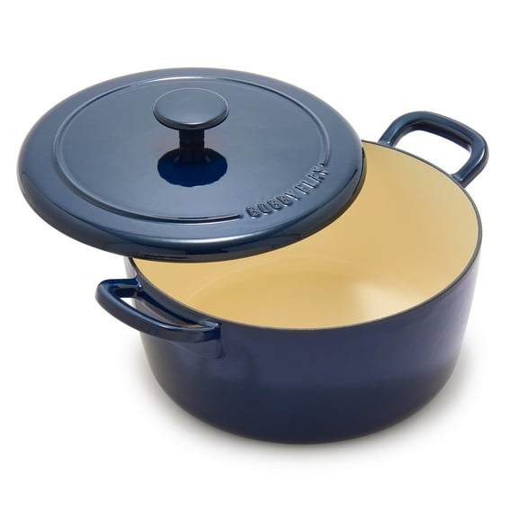 GreenPan Bobby Flay 5.5QT Cast Iron Dutch Oven with Lid, Oven Safe & Induction, Ultra-Durable, Blue