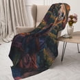 thumbnail image 3 of Sikiie Garden Meditating Weasel Cozy Flannel Fleece Throw Blanket: Lightweight & Thick for All Seasons - Perfect for Women, Men, & Kids"80"x60", 3 of 6