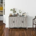 thumbnail image 4 of CoSoTower Buffet Cabinet, 47" Sideboard with 4 Barn Doors and 2 Adjustable Shelves, Farmhouse Coffee Bar Cabinet, Gray Wood Grain, 4 of 9