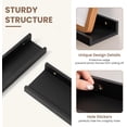 thumbnail image 4 of Picture Ledge Shelf, Black Floating Shelves Set of 4, 24 Inch Picture Shelves for Wall with Ledge, Large Nursery Book Shelf for Toys Storage, Living Room, Bedroom Decor Frames, 4 of 7