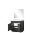 thumbnail image 4 of 36 in. W Black Oak Vanity for Single Bath / Quartz Top and 34 in. Frameless Mirror, 4 of 5