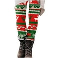 thumbnail image 4 of ClodeEU Women's Christmas Printed Leggings,High Waisted Shiny Leggings Pant,Trendy Legging Multicolor 05,Womens Plus L, 4 of 5