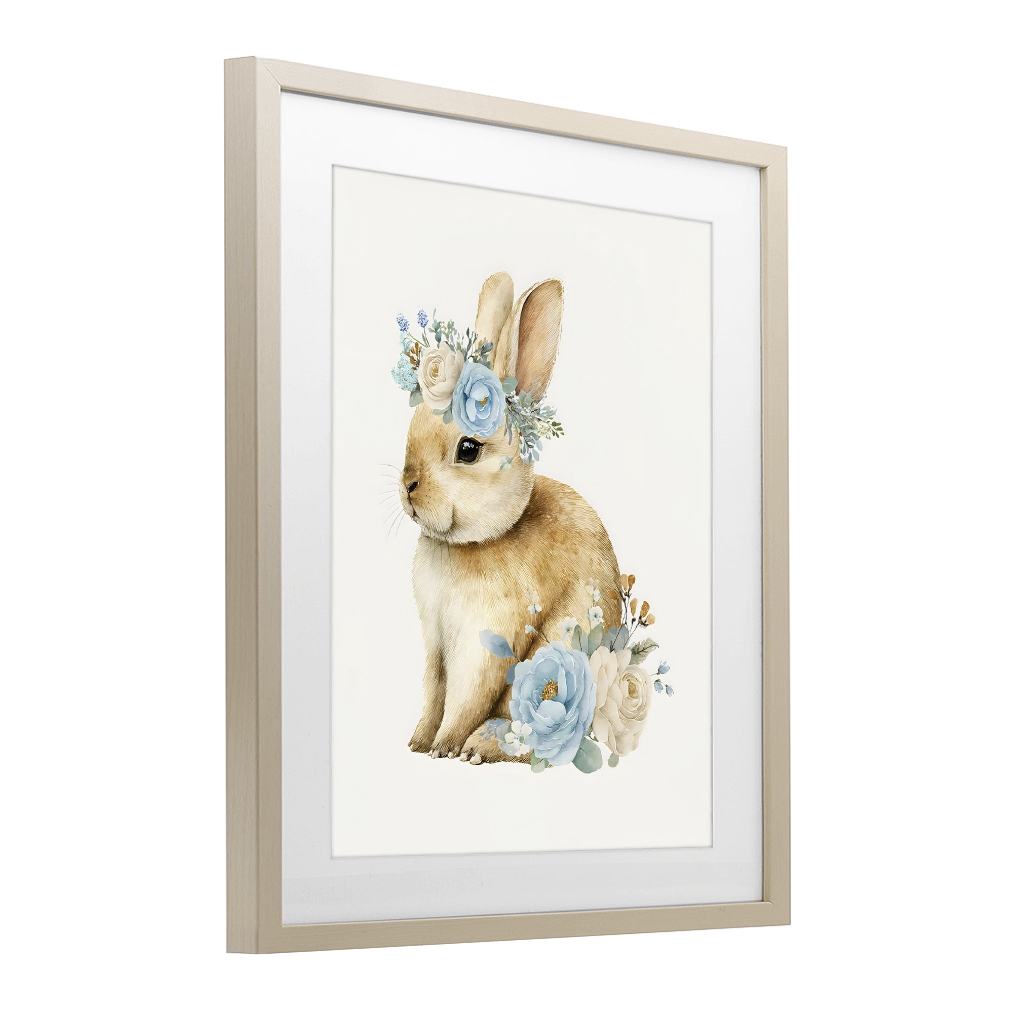 Stupell Industries Watercolor Nursery Bunny Birch Framed Print Under Glass, design by LSR Design Studio