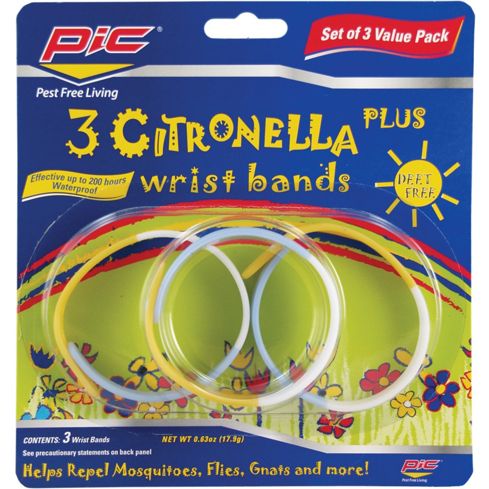 Pic Band3 Pic Citronella Plus Wristband, 3ct