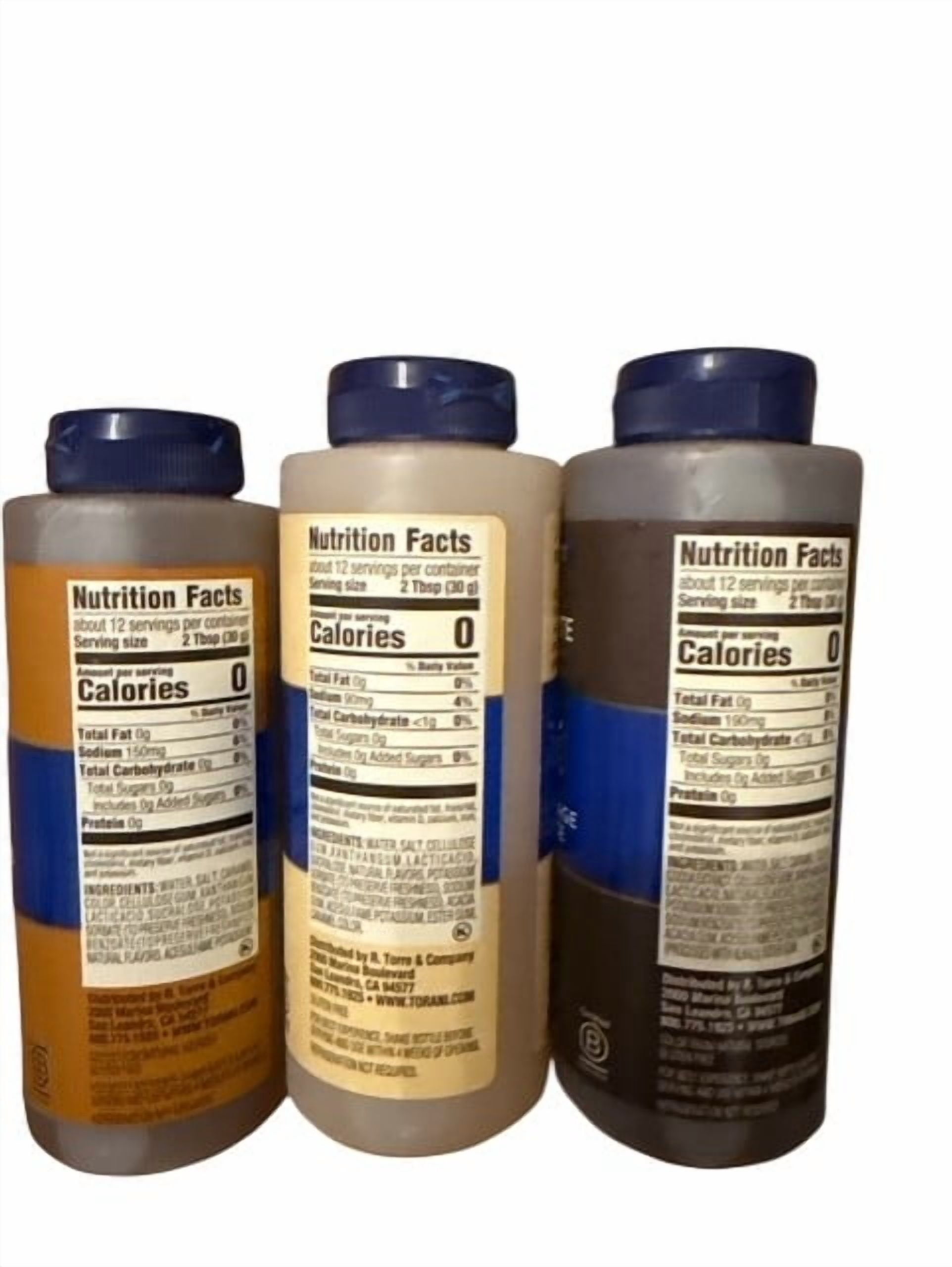 TORANI BEVERAGE SAUCE SYRUPS, VARIETY PACK , 3 BOTTLES CARAMEL , CHOCALATE, FRENCH VANILLA