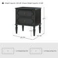 thumbnail image 6 of 27"Tall Farmhouse Wooden 2-drawer End Table with Charging Station Round Ring Pulls End Table Chacoal, 6 of 6