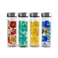 thumbnail image 1 of Gibson Home Glasselle 4 Piece 13 Ounce Glass Decorated Hydration Bottle Set in Assorted Colors, 1 of 10