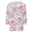 thumbnail image 4 of CYMMPU 3/4 Sleeve Blouses for Women Dressy Casual Spring Tops Loose Fit Tunic Tops Summer Trendy Shirts Flower Pattern Round Neck Lightweight Basic Tees Pink XXL, 4 of 5
