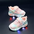thumbnail image 5 of Splozh Kid Tennis Shoes Light Up Boys Girls Sneakers Toddler Shoes Girls Boys Sneakers Light Up Print Unisex Kids Sport Shoes Toddler/Little Kids/Big Kids Pink,US 6, 5 of 9