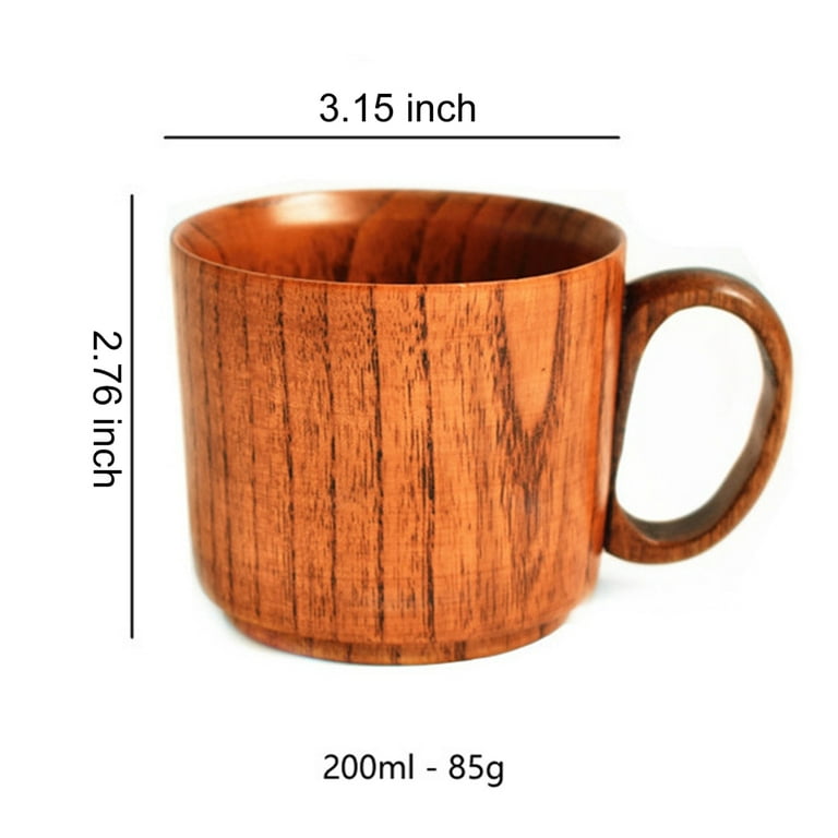 KUCKOW Wooden Tea Cups Top Grade Natural Solid Wood Tea Cup 4 Pack,Wooden Teacups Coffee Mug Wine Mug for Drinking Tea Coffee Wine Beer Hot Drinks