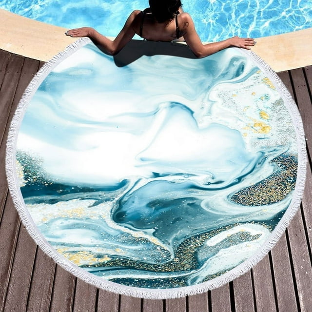 Offre Limitée Violete Serviette de Plage Ronde Imprimée Châle en Microfibre Serviette de Plage Tapis de Plage
