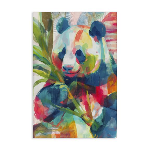 Stupell Industries Expressive Panda In Bloom Canvas Wall Art, design by Chromatic Storm Studio