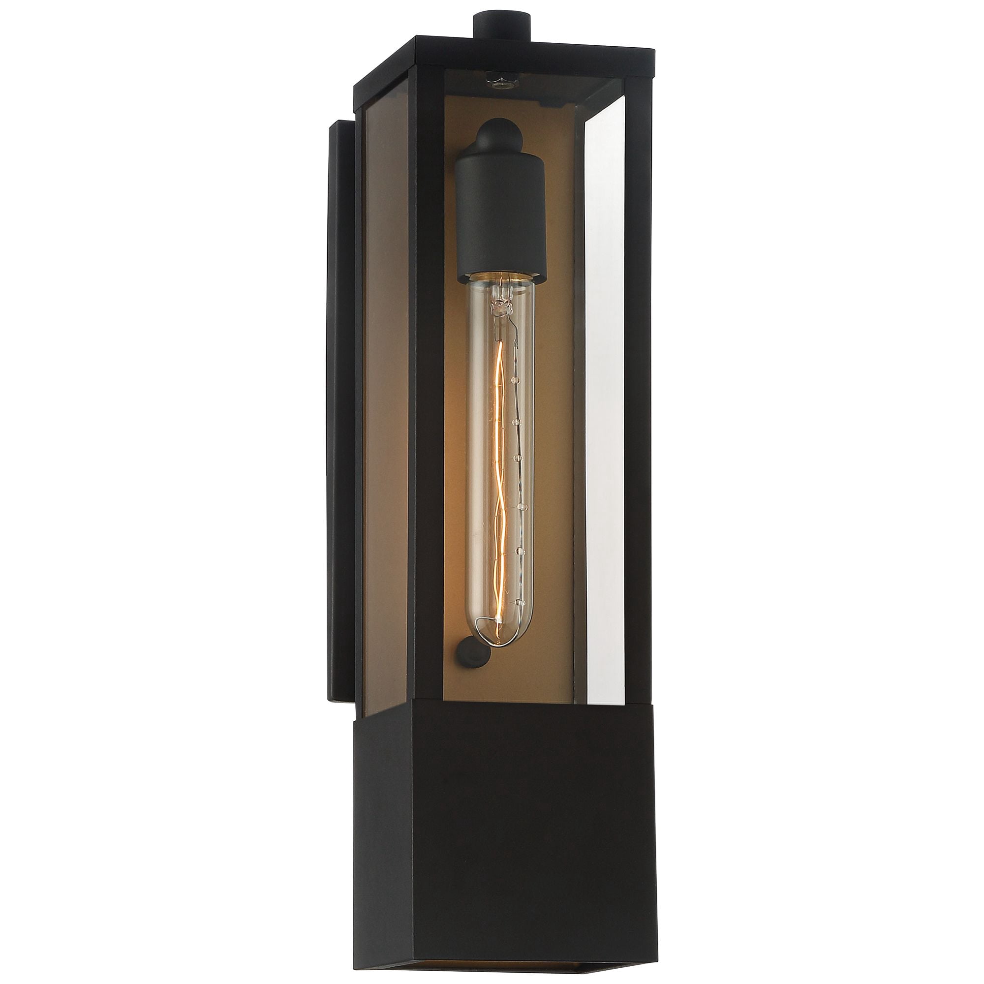Possini Euro Design Berk Modern Outdoor Wall Light Fixture Textured Black 16" Clear Glass for Post Exterior Barn Deck House Porch Yard Posts Patio