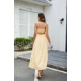 thumbnail image 6 of HVEOO Women's Summer Dresses Casual Sleeveless Sundress Loose Smocked Maxi Dress, Yellow, 6 of 8