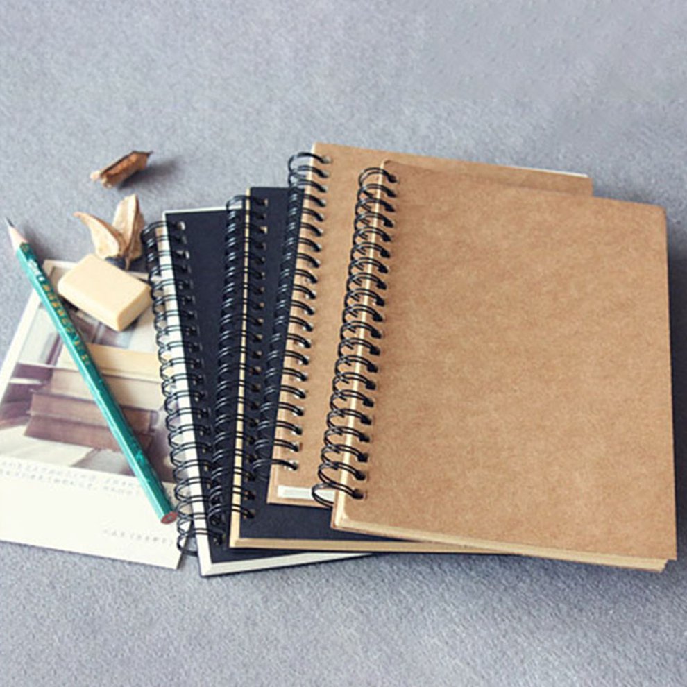 Vintage Kraft Paper Sketchbook Doodle Blank Notebook Creative Coil