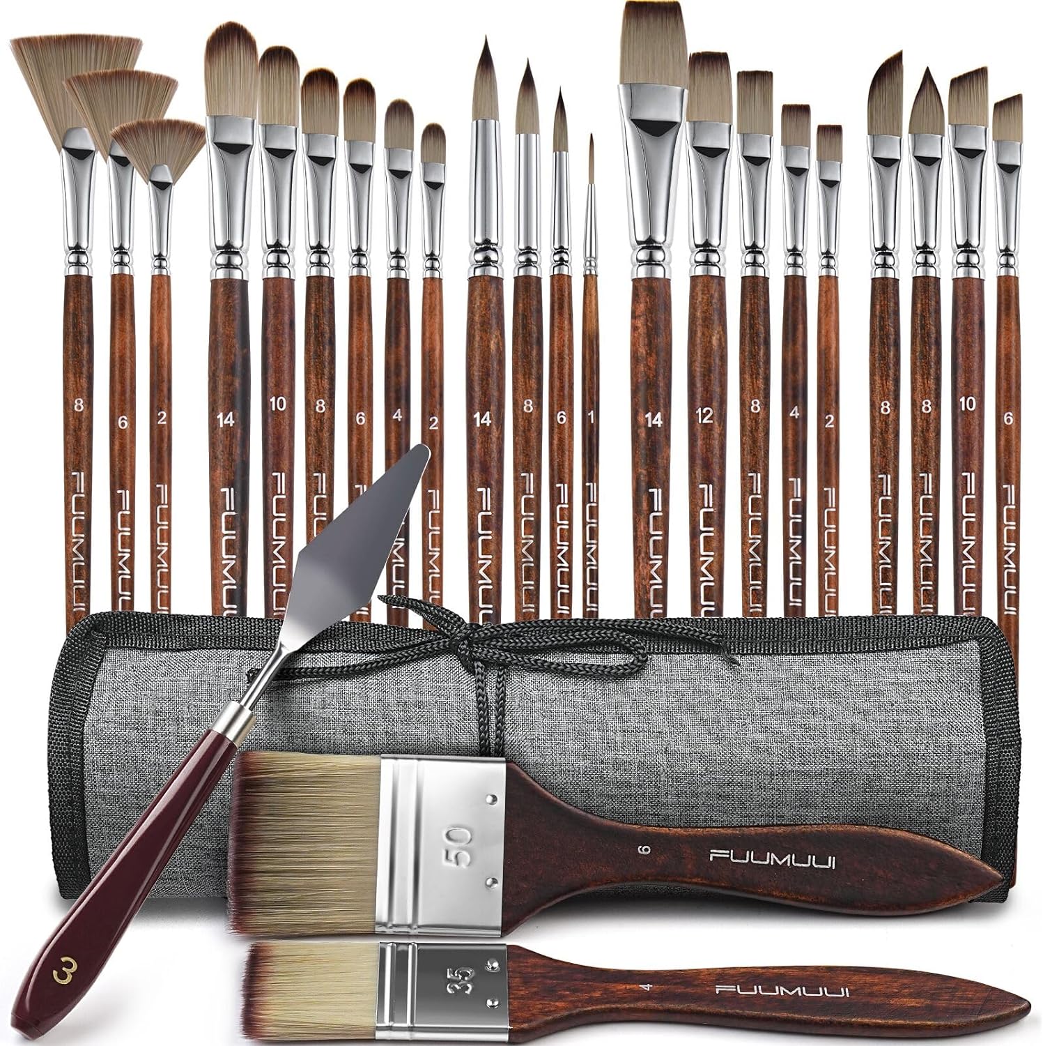 Fuumuui 25-Piece Professional Paint Brush Set photo 1