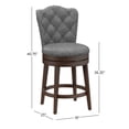 thumbnail image 3 of Hillsdale Edenwood 26.25" Fabric Traditional Counter Stool in Chocolate/Gray, 3 of 15