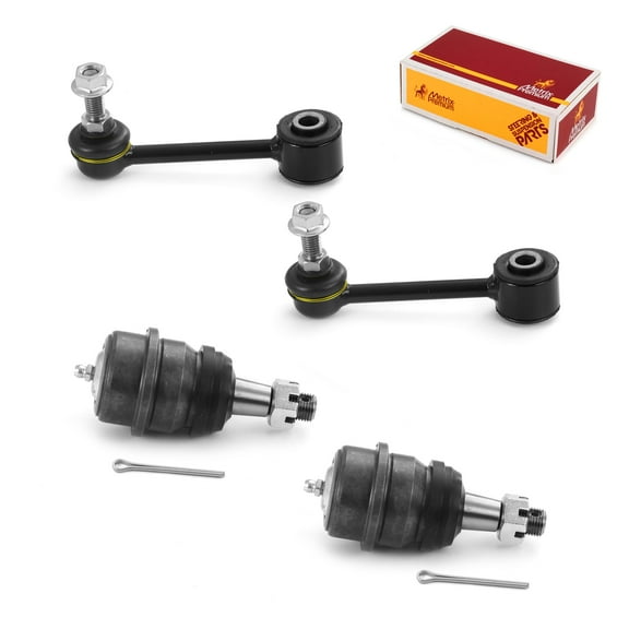 Metrix Premium Chassis Parts - 4 PC Front L/R Sway Bar Stabilizer End Link & Front Upper L/R Ball Joint Kit Fits 2018 Jeep Wrangler JK, 07-17 Jeep Wrangler, Replacement K750453, K3134T