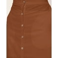 thumbnail image 5 of Moomaya Solid A-Line Skirt For Women, Front Buttoned Midi Skirts, 5 of 9