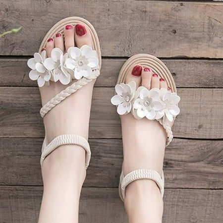 

YYYTop Sandalias De Mujer Wide Width Sandals for Women Women s Summer Sandals Fashion Casual Flower Open-Toe Flats House Slippers for Woman Summer Savings