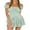 Light Green, variant on Women Summer Short Dress, Solid Color Ruched Bust Boat Neck Off Shoulder Puff Sleeve A-Line One Piece for Ladies