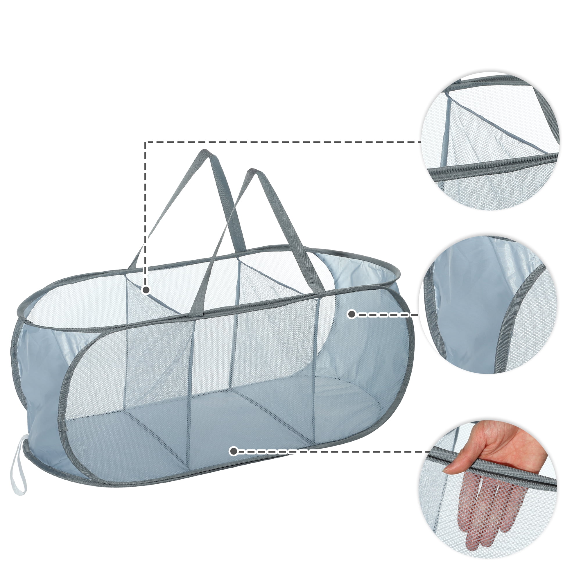 Unique Bargains Portable Hamper Basket for Bathroom 1 Pc Gray-100L