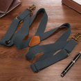 thumbnail image 5 of Buyless Fashion Trucker 2 Pack Suspenders for Men - 48" Elastic Adjustable Straps 1 1/4" - X Back Utility Braces - 5150-2-Gray, 5 of 7