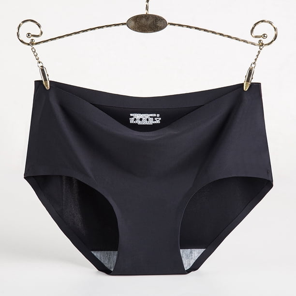 Ropa interior de seda de hielo para mujer, sin costuras, de una pieza, transpirable, de cintura media, sexy, bragas para mujer